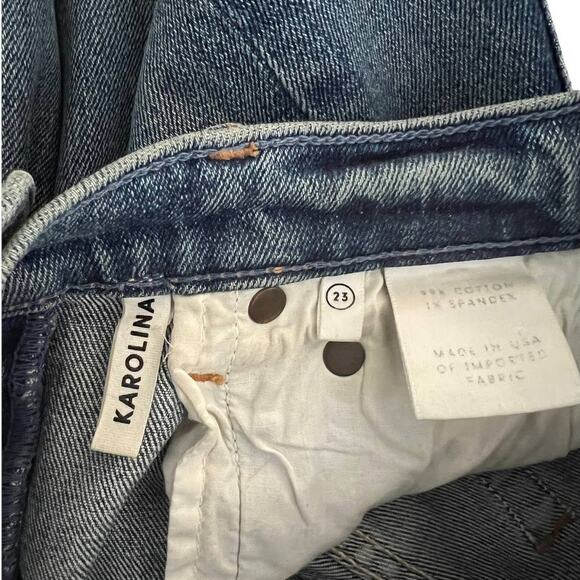 REVOLVE GRLFRND Womens Karolina Jeans Skinny Raw Hem Roll Up Blue Size 23 - Picture 7 of 10